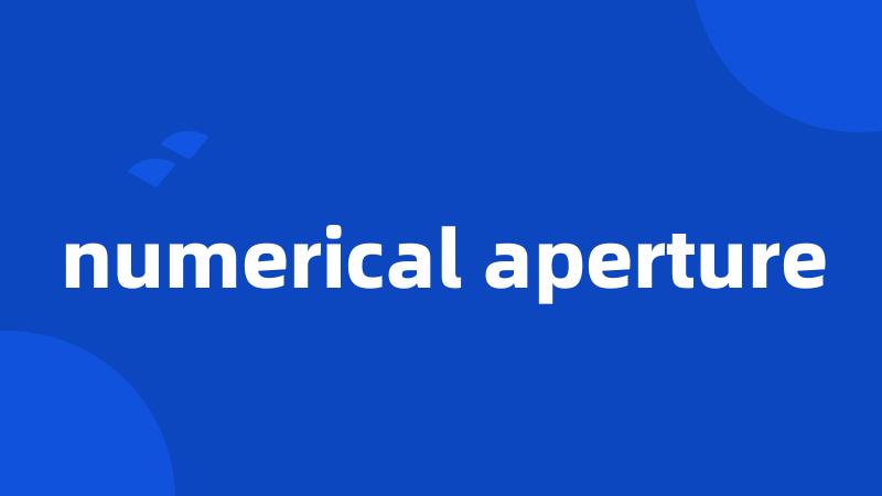 numerical aperture