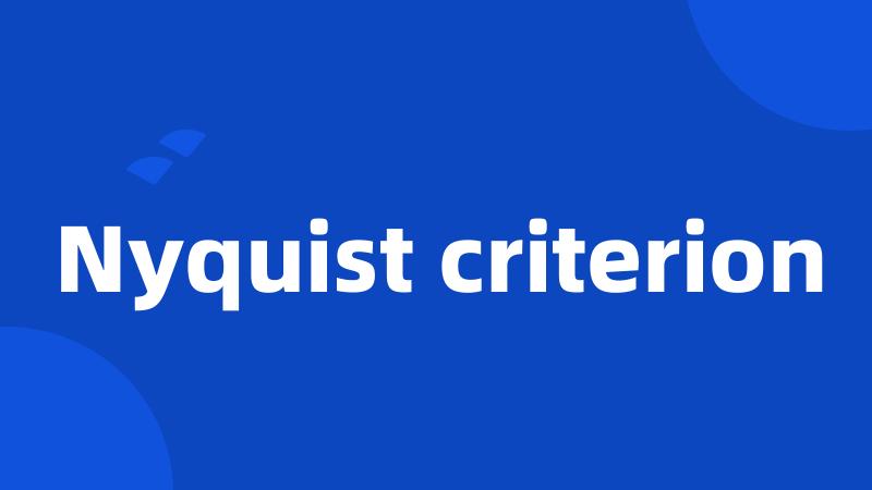 Nyquist criterion