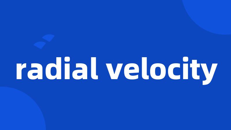 radial velocity