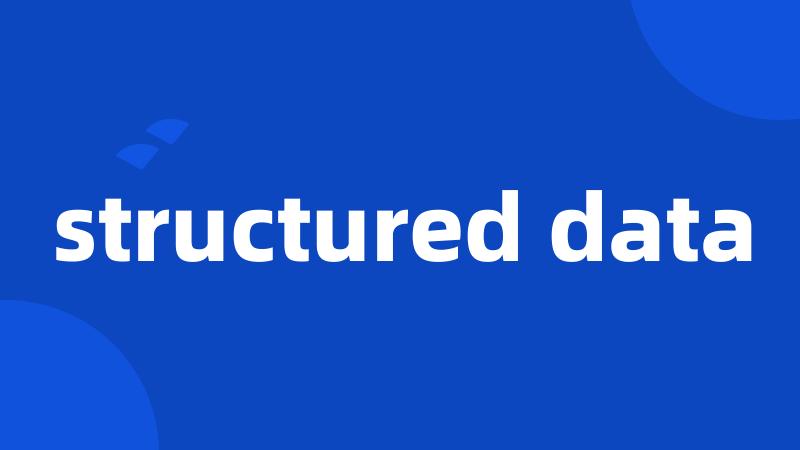 structured data