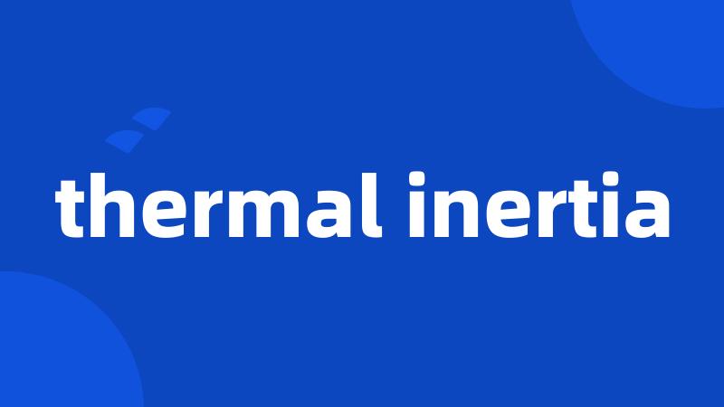 thermal inertia