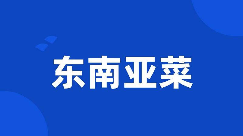 东南亚菜