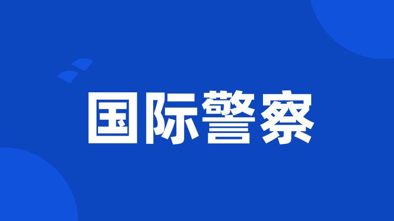国际警察