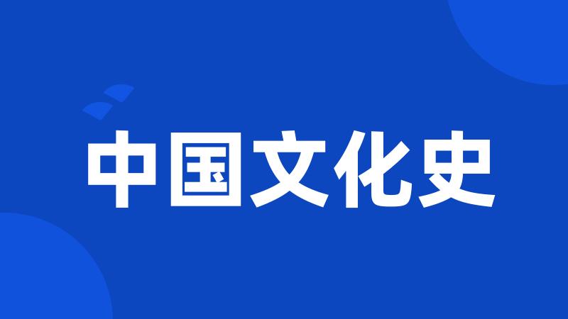 中国文化史