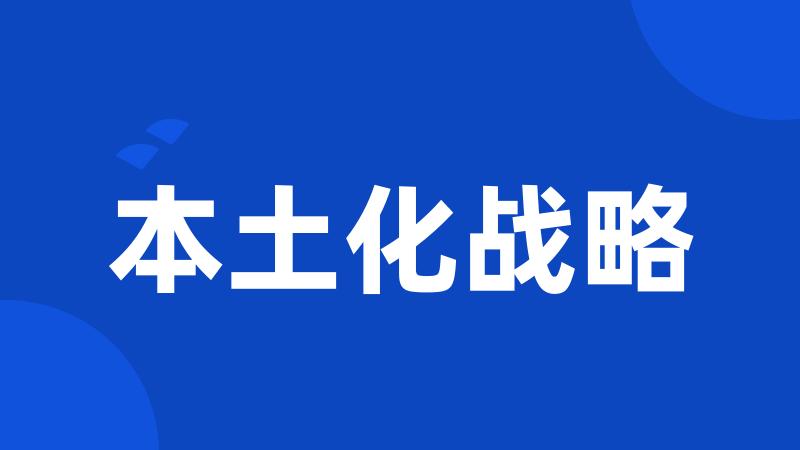 本土化战略