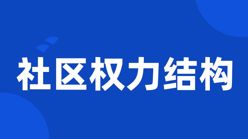 社区权力结构