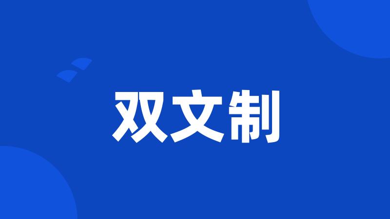 双文制