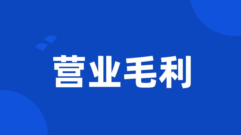 营业毛利