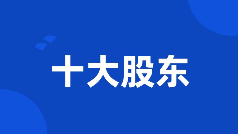 十大股东