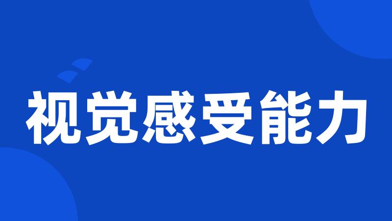 视觉感受能力