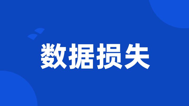数据损失
