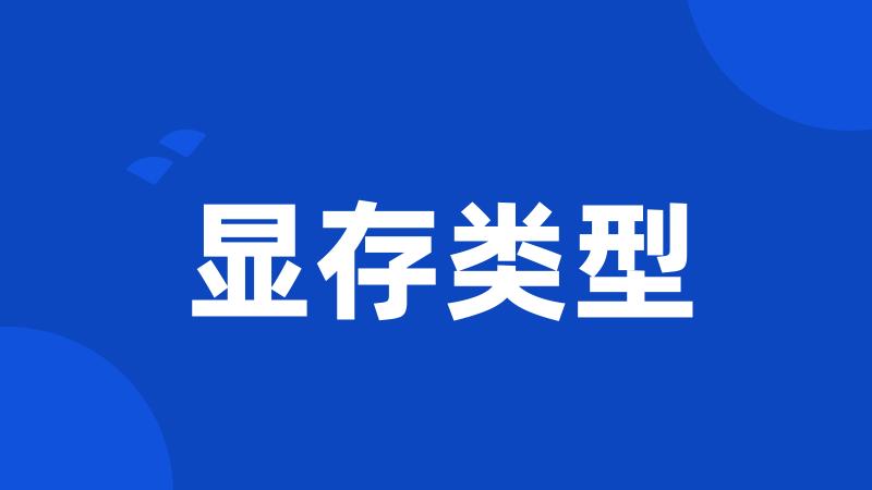 显存类型