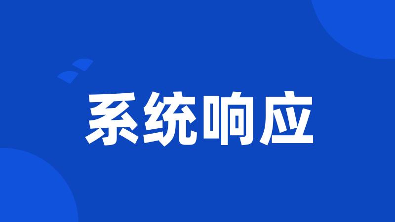 系统响应