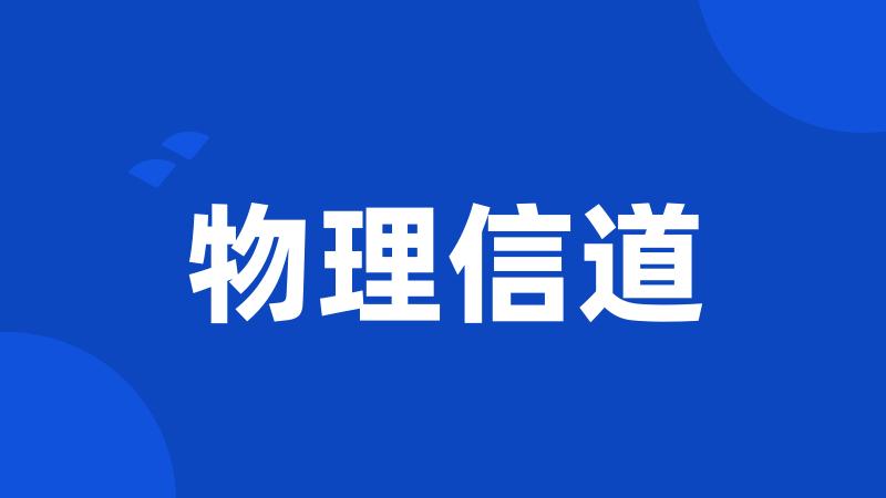物理信道