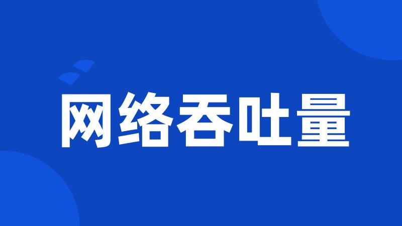 网络吞吐量