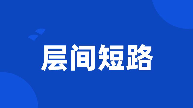 层间短路