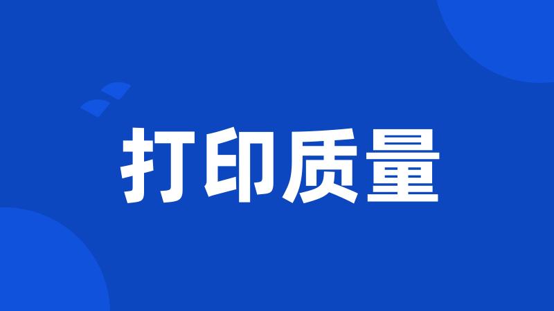 打印质量