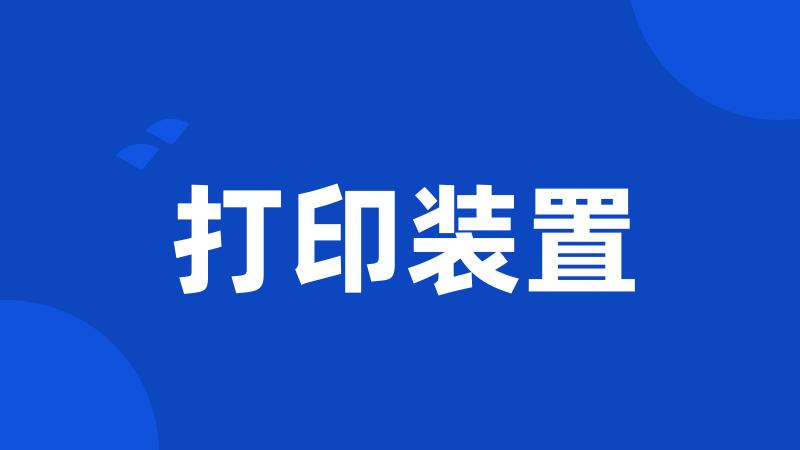 打印装置