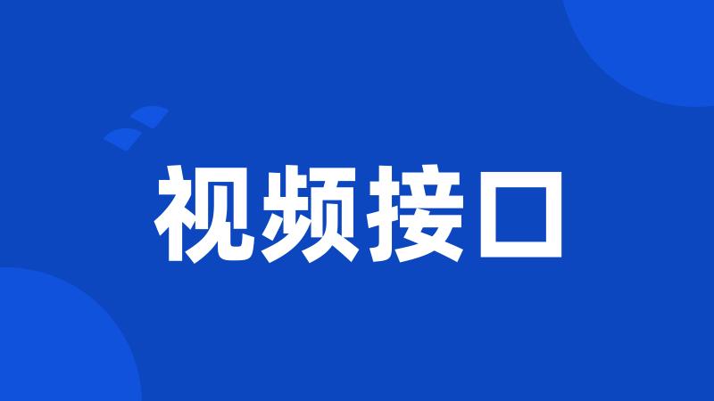 视频接口