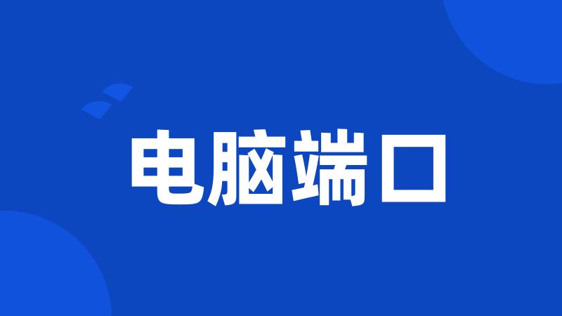 电脑端口