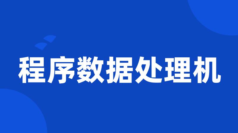 程序数据处理机