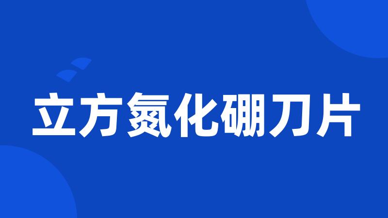 立方氮化硼刀片