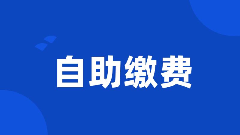 自助缴费