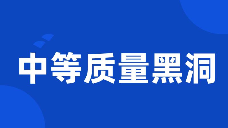 中等质量黑洞