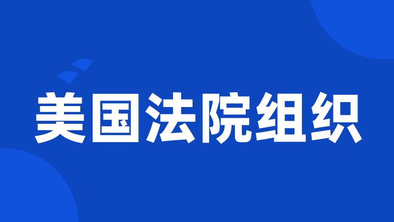 美国法院组织