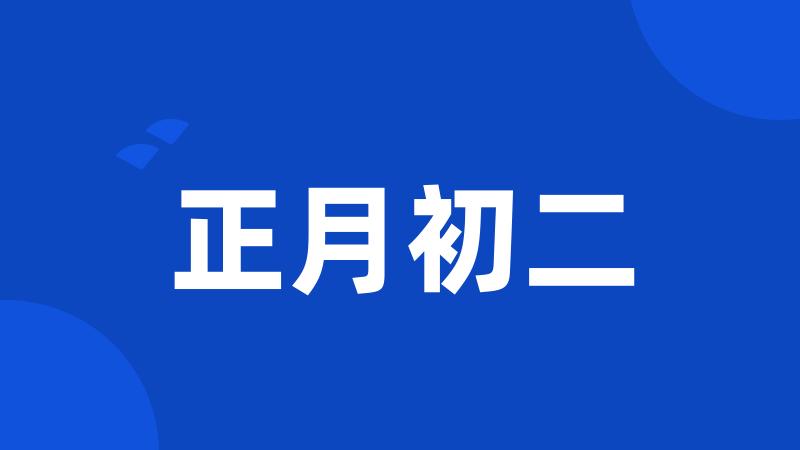 正月初二