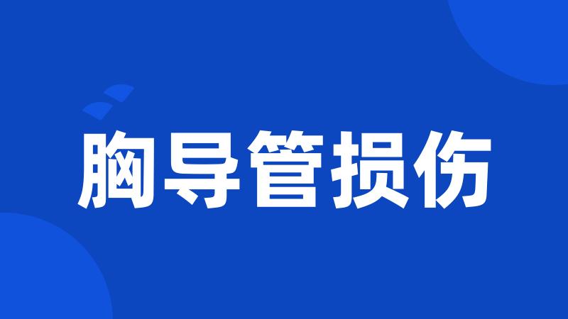胸导管损伤