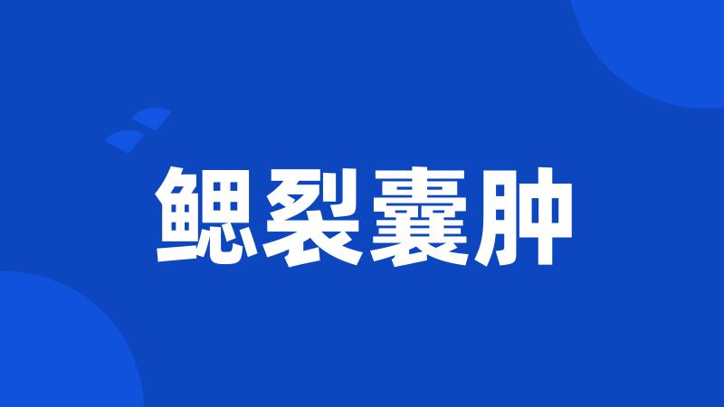 鳃裂囊肿