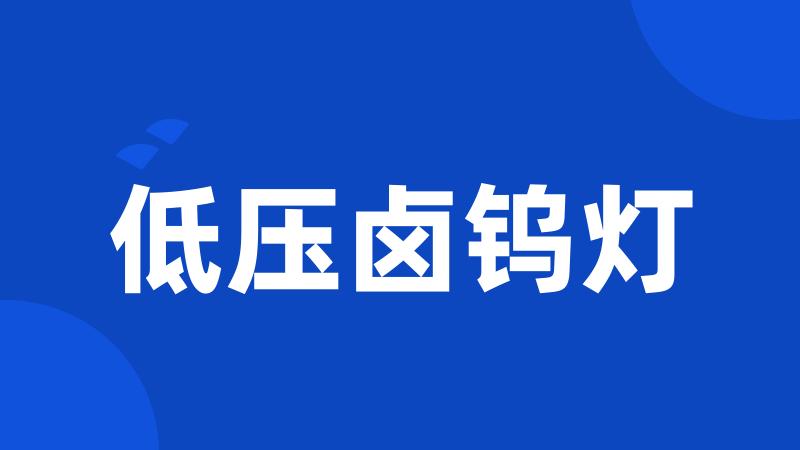 低压卤钨灯