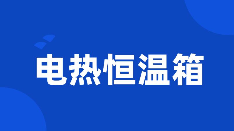 电热恒温箱