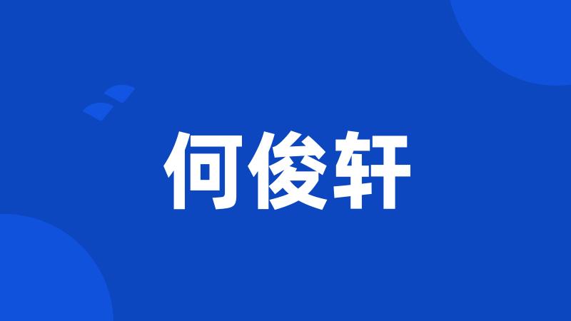 何俊轩