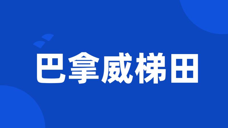 巴拿威梯田