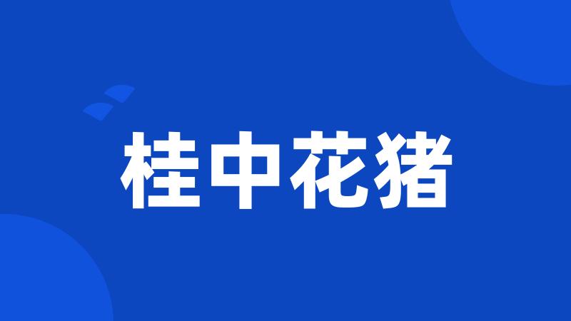 桂中花猪