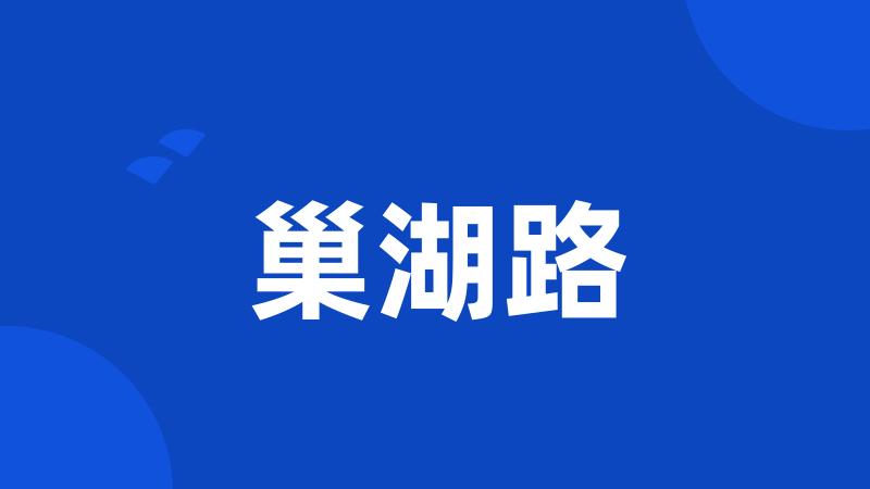 巢湖路
