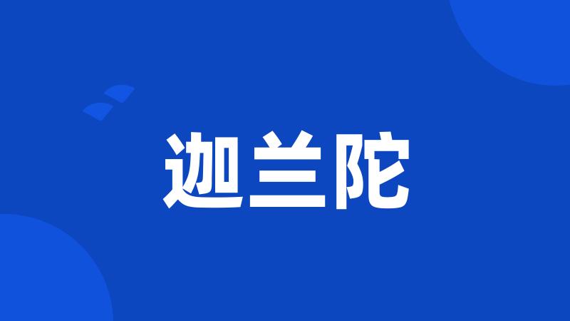 迦兰陀