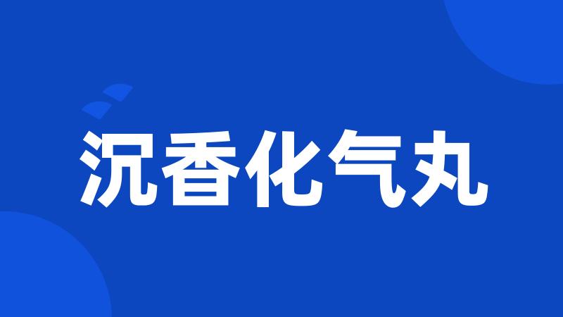 沉香化气丸