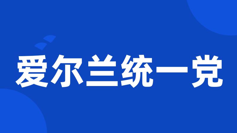 爱尔兰统一党