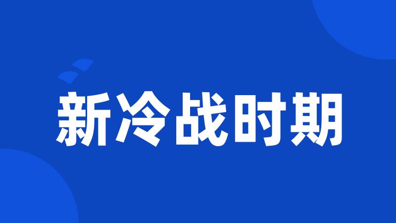 新冷战时期