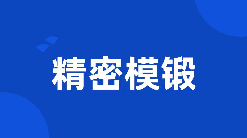 精密模锻