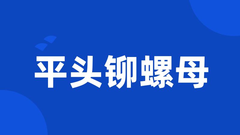平头铆螺母