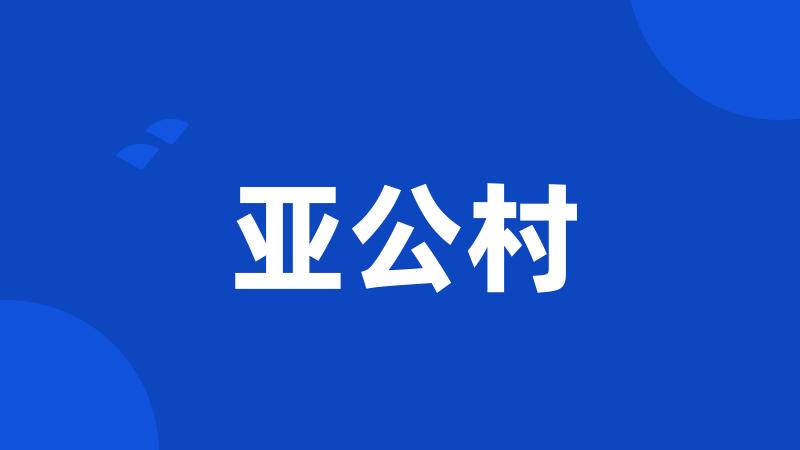 亚公村
