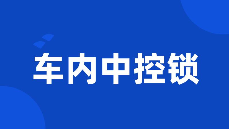 车内中控锁