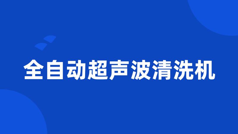 全自动超声波清洗机