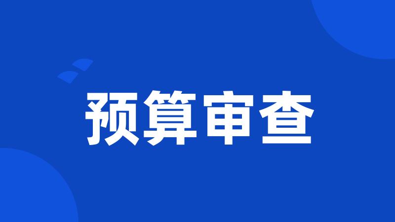 预算审查