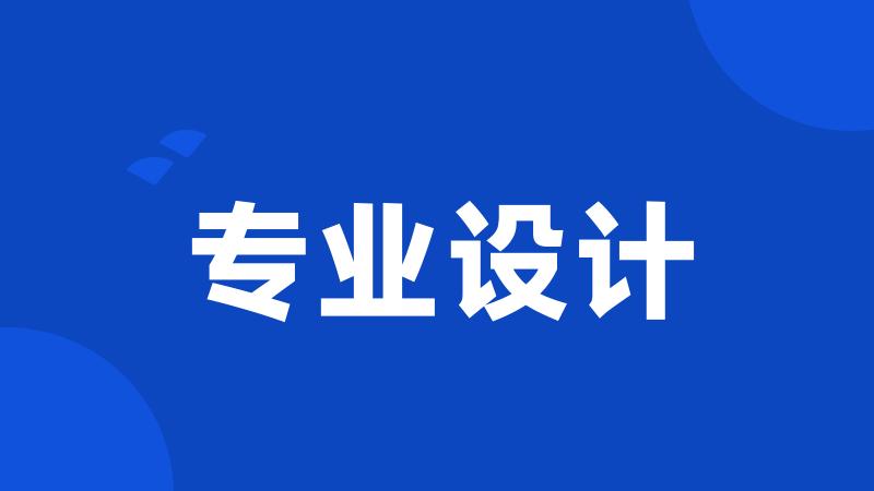 专业设计