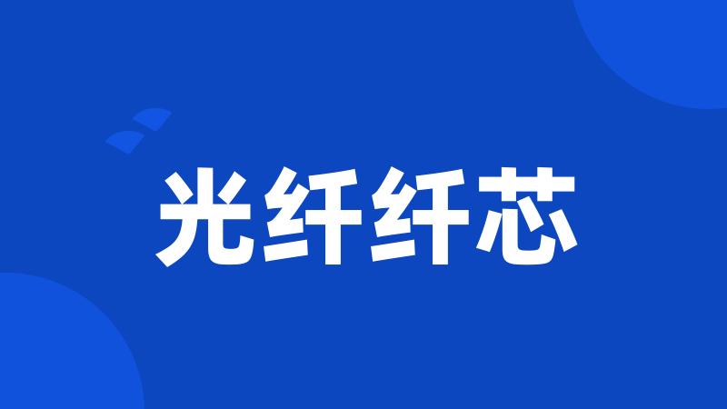 光纤纤芯